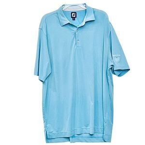 FootJoy Polo Blue Polka Dots Florida Naples Heritage Golf Course Shirt L